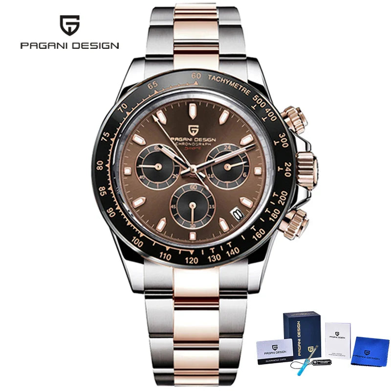 2025 New PAGANI Design Top Brand Men's Sports Quartz Watches Sapphire Stainless Steel Waterproof Chronograph Luxury Reloj Hombre