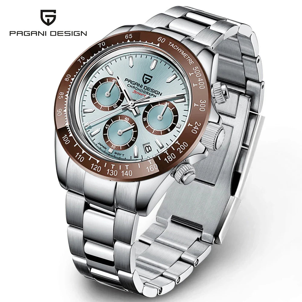 2025 New PAGANI Design Top Brand Men's Sports Quartz Watches Sapphire Stainless Steel Waterproof Chronograph Luxury Reloj Hombre