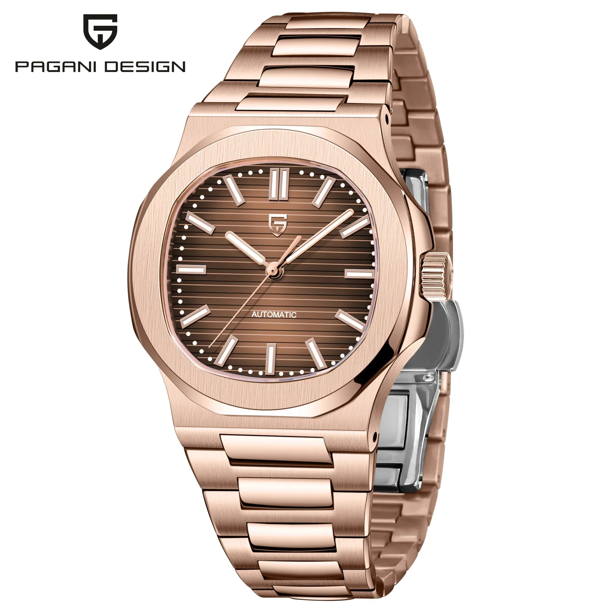PAGANI DESIGN Men's Watches 2025 New Luxury Rose Gold Automatic Watch Men Sapphire crystal Waterproof Mechanical Wrist Watch Men